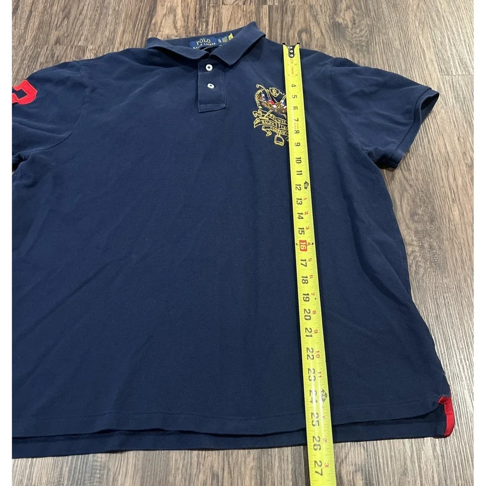 Polo Ralph Lauren Costume Slim Fit Triple Pony Polo Shirt Navy XL